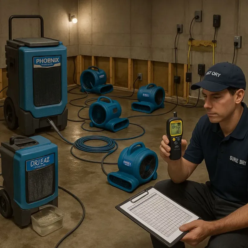 Structural Drying and Dehumidification process in Arbuckle, CA